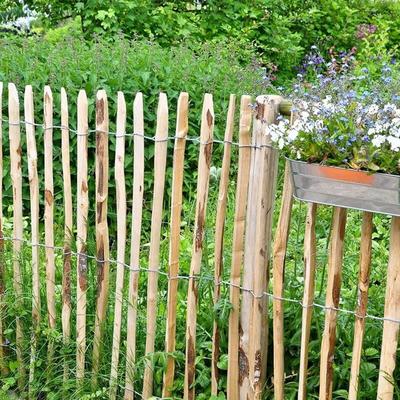 Staketenzaun 0,9x5m Gartenzaun Holzzaun Gartenteichzaun Rollzaun Haselnuss Zaun Image