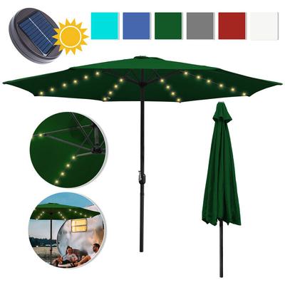 Ampelschirm 3.5m Sonnenschirm mit led Alu dreh schwenk Schirm Garten Terrasse Balkon Grün - Hengda Image