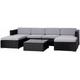 Lugano Polyrattan Lounge Rattan Set Couch Sofagarnitur schwarz Gartenmöbel - Svita