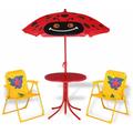 Set mobili da giardino per bambini con ombrellone preotezione uv angoli ar