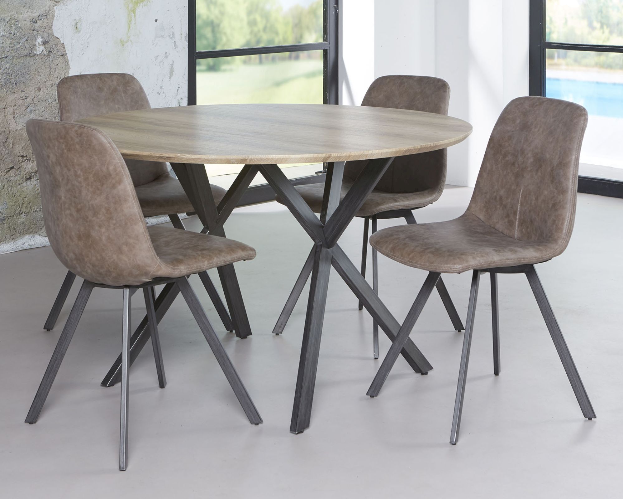 designline »Faria« Esstisch Eiche ⌀120x76 cm