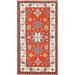 Geometric Kazak Oriental Wool Runner Rug Hand-knotted Hallway Carpet - 2'3" x 4'6"