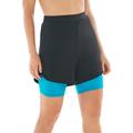 Plus Size Women's Colorblock Swim Boardshort by Swim 365 in Black Blue Sea (Size 22)