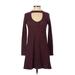 American Eagle Outfitters Casual Dress - A-Line: Burgundy Solid Dresses - Women's Size X-Small