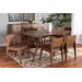 Baxton Studio Afton Mid-Century Modern Brown Faux Leather Upholstered and Walnut Brown Finished Wood 7-Piece Dining Set - Wholesale Interiors RDC827-Brown/Walnut-7PC Dining Set