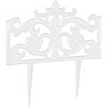 Bordure de jardin fonte de fer clôture métal piquet antiquités HxlxP: 37 x 36 x 2 cm, blanc