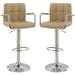 Faux Leather Bar Stool Counter Height Chairs Set of 2 Bar Stools