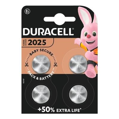 Duracell 4er-Pack Knopfzellen CR2025, 0.25 cm