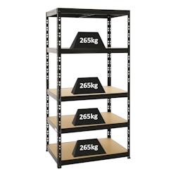 Proregal Schwerlastregal Tiger | HxBxT 180x90x60 cm | Fachlast 265kg | Schwarz Image