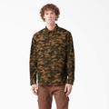 Dickies Men's 1922 Long Sleeve Work Shirt - Rinsed Brown/black Camo Size M (HL88)