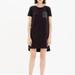 Madewell Dresses | Madewell Black Shift Tee Dress With Leather Pocket - Xs - Good Condition | Color: Black | Size: Xs