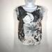 American Eagle Outfitters Tops | American Eagle Gray And Pink Floral Sheer Blouse Size Medium | Color: Gray/Pink | Size: M