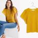 Madewell Tops | Madewell Texture & Thread Eyelet Flutter Sleeve Top | Color: Yellow | Size: Xxs