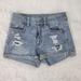 American Eagle Outfitters Shorts | American Eagle Distressed Hi-Rise Denim Shortie Shorts Size 2 | Color: Blue/White | Size: 2