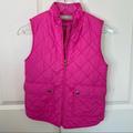 J. Crew Jackets & Coats | J. Crew Crewcuts Quilted Puffer Vest 12 Girls Coat Sherpa Lined Xl Childrens Kid | Color: Gold/Pink | Size: 12g