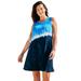 Plus Size Women's Jordan Pocket Cover Up Dress by Swimsuits For All in Navy Tie Dye (Size 10/12)