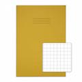 RHINO A4 Exercise Book 80 Page, Yellow, 20mm Squared Pages (Pack 50)