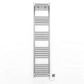 Myhomeware 300mm Wide Flat Chrome Electric Pre-Filled Heated Towel Rail Radiator For Bathroom Designer UK (300 x 1600mm Chrome)