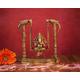 SHIVAJI ARTS Brass Ganesha Statue on Swing with Diya, Ganesh Idol on Jhoola in Brass, Swinging Ganesh Idol, Jhula Ganesh Murti, Showpiece Home Decor