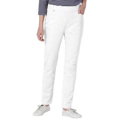 Appleseeds Women's Liberty Knit Denim Slim Pull-On Jeans - White - XL - Misses