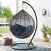 Iwal Teardrop Outdoor Patio Swing Chair by Havenside Home by Modway Polyester in Gray | 47 H x 41 W x 28.5 D in | Wayfair EEI-3614-GRY-NAV