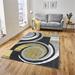 Black/Gray 79 x 79 x 0.33 in Area Rug - Everly Quinn Mccaulay Machine Woven Yellow/Black/Gray Area Rug | 79 H x 79 W x 0.33 D in | Wayfair