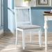 Swick Slat Back Side Chair Wood in White/Brown Laurel Foundry Modern Farmhouse® | 35 H x 18 W x 17.75 D in | Wayfair