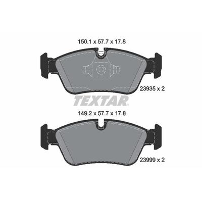 TEXTAR Bremsbelagsatz, Scheibenbremse vorne rechts links für BMW (BRILLIANCE) 34116769763 2288849 34112288851 2393501