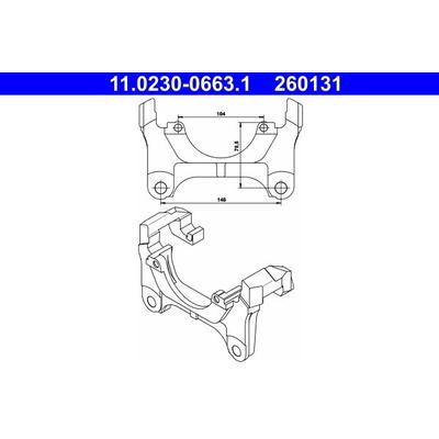 ATE Halter, Bremssattel vorne rechts links für SKODA VAG 1K0615125B 11.0230-0663.1