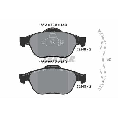 TEXTAR Bremsbelagsatz, Scheibenbremse vorne rechts links mit Zubehör für RENAULT 7701207977 7701206747 410607716R 232480