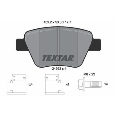 TEXTAR Bremsbelagsatz, Scheibenbremse hinten rechts links mit Zubehör für SKODA VW SEAT AUDI 5K0698451 2K5698451 5K06984