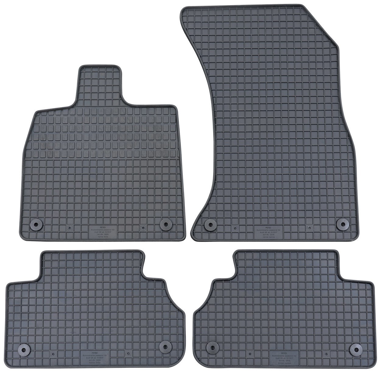 PETEX Fußmattensatz schwarz - vorbereitet für Befestigungssystem 12610 Universal Image