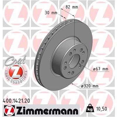 ZIMMERMANN Bremsscheibe COAT Z vorne rechts links innenbelüftet 320mm für MERCEDES-BENZ 1404210212 A140421101264 1404210