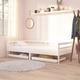 vidaXL Day Bed Drawers 2 pcs White Solid Pinewood