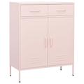 vidaXL Storage Cabinet Pink 80x35x101.5 cm Steel