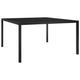 vidaXL Garden Table 130x130x72 cm Black Steel and Glass