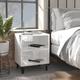 vidaXL Bed Cabinets with Metal Legs 2 pcs High Gloss White 40x30x50 cm