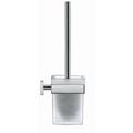 Duravit - Karree - Toilettenbürste mit Halter, Wandmontage, verchromt / Milchglas 0099571000
