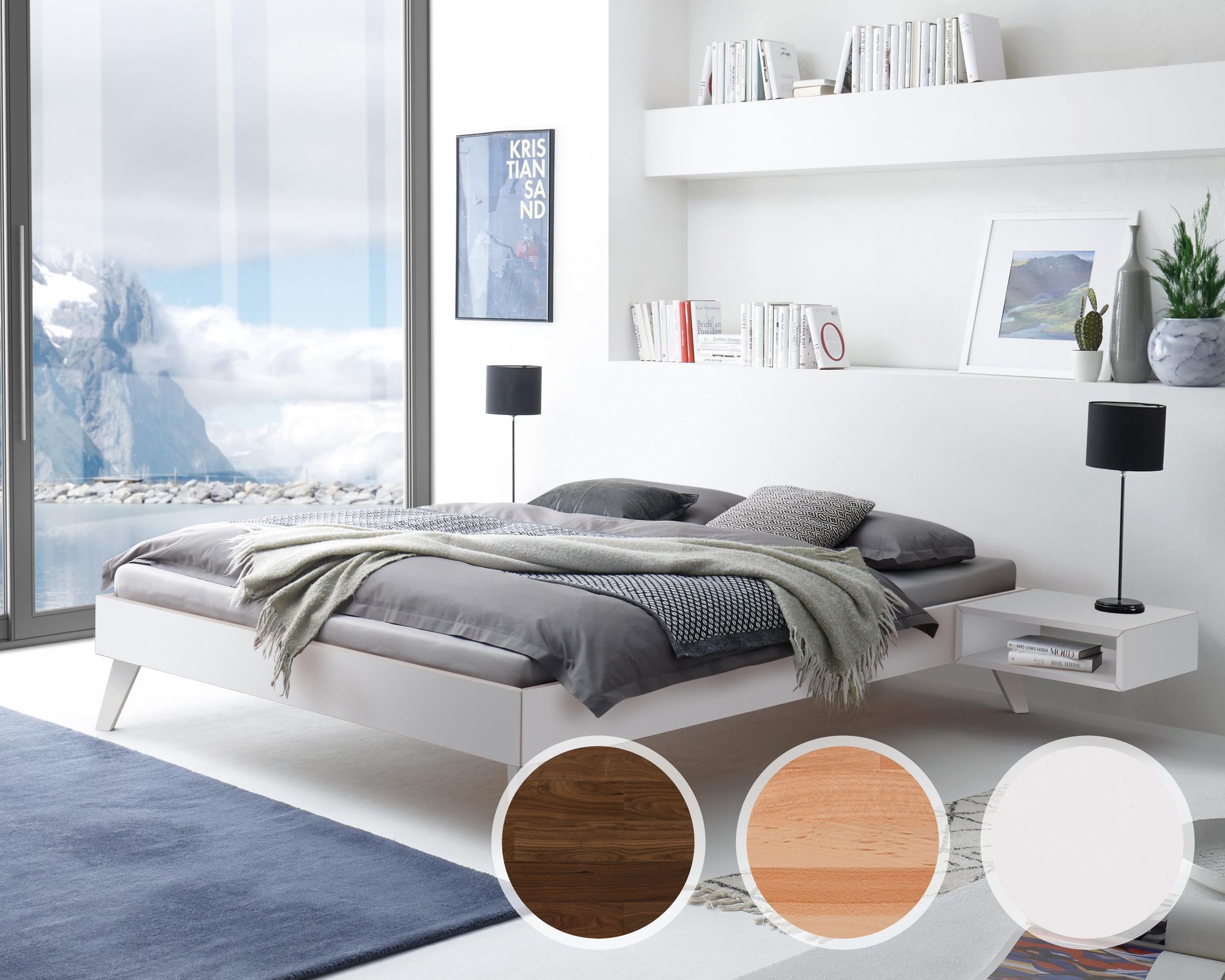 Hasena Pronto »Calvari« Massivholzbett 120x200 cm / Buche weiss deckend, lackiert / 20 cm