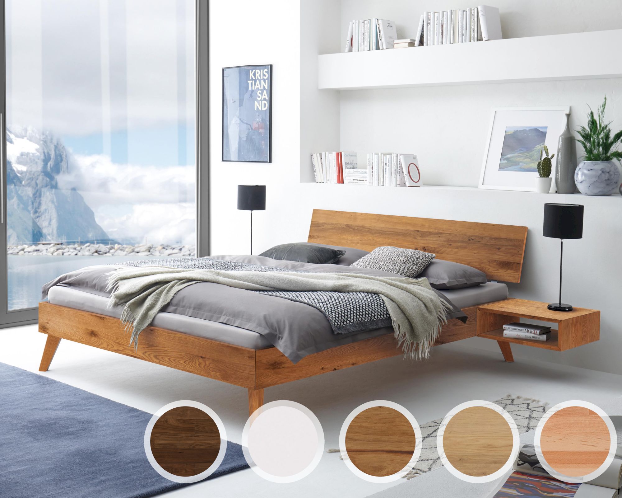 Hasena Pronto »Ancona« Massivholzbett 120x200 cm / Nussbaum, geölt / 20 cm