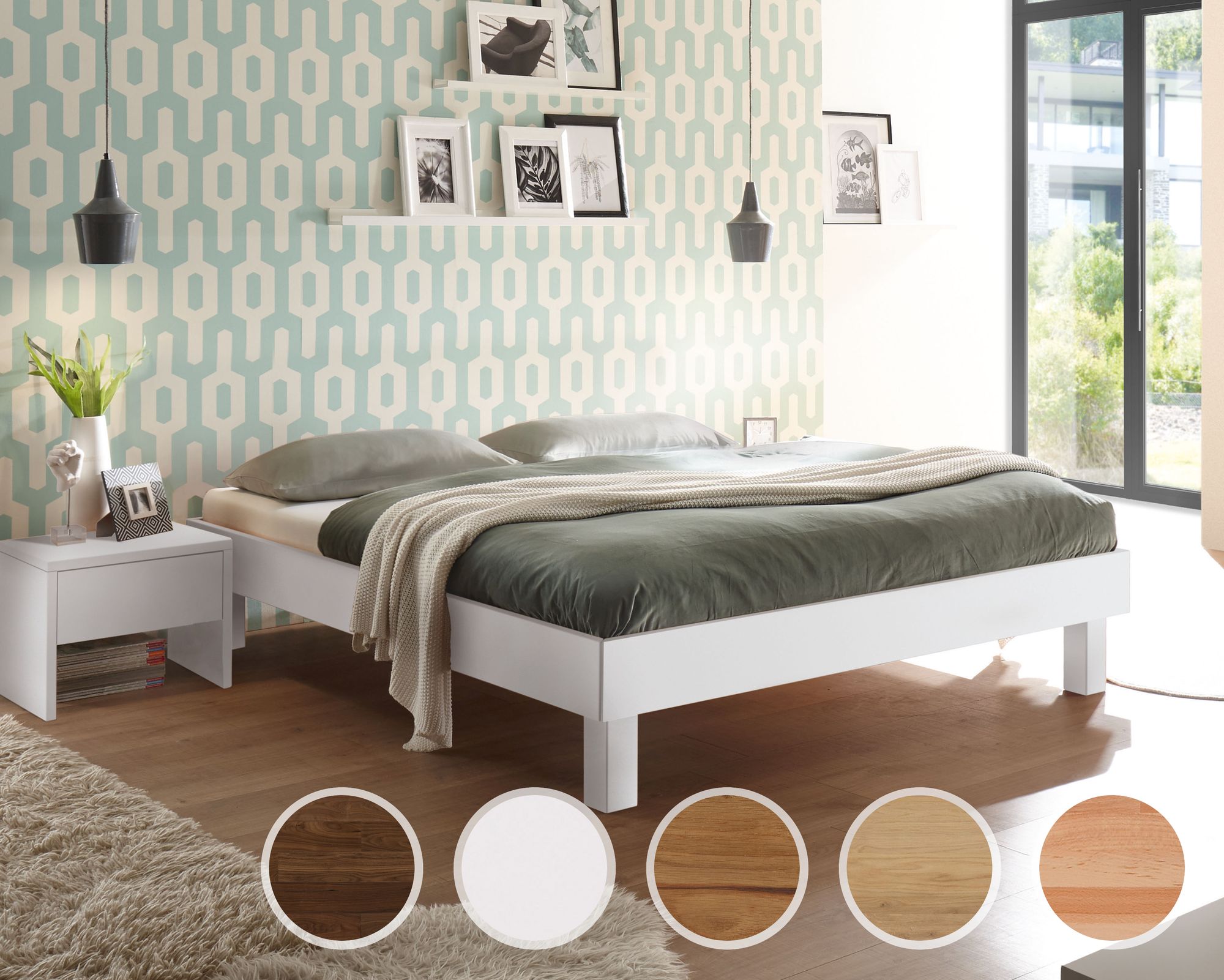 Hasena Pronto »Rapallo« Massivholzbett 120x200 cm / Nussbaum, geölt / 25 cm