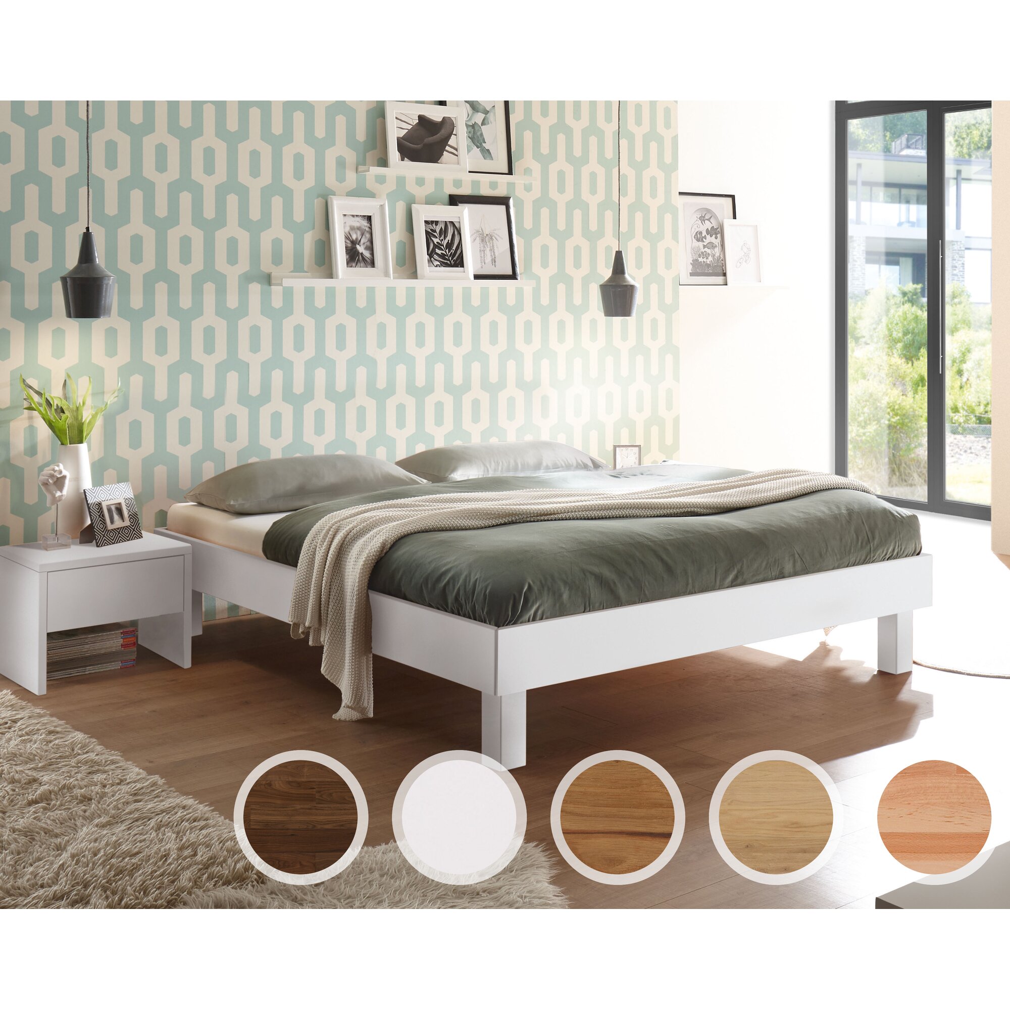 Hasena Pronto »Rapallo« Massivholzbett 160x200 cm / Nussbaum, geölt / 20 cm Image