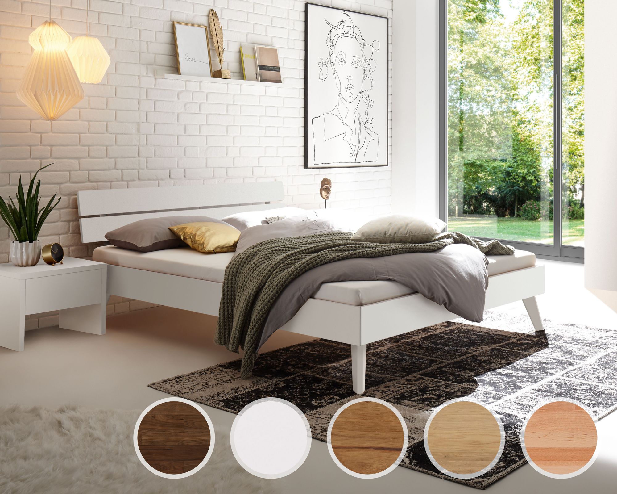 Hasena Pronto »Ortona« Massivholzbett 120x200 cm / Buche weiss deckend, lackiert / 20 cm