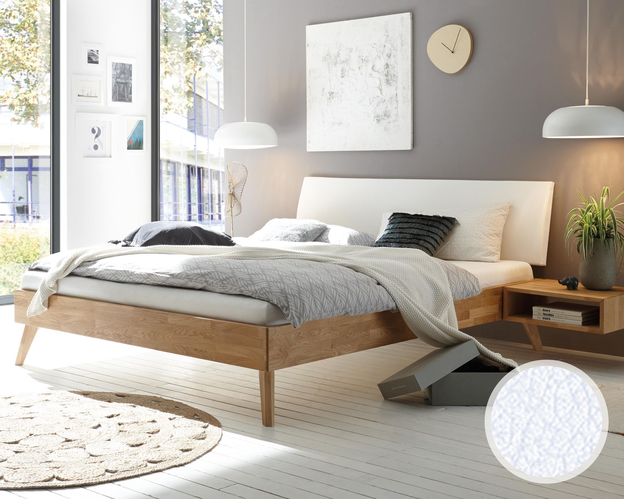 Hasena Pronto »Pesaro« Massivholzbett 120x200 cm / Buche weiss deckend, lackiert / 20 cm