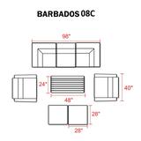 Barbados 8 Piece Outdoor Wicker Patio Furniture Set 08c