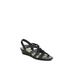 Wide Width Women's Yvette Wedge Sandal by LifeStride in Black Fabric (Size 9 1/2 W)