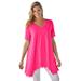 Plus Size Women's Lace Hankey Hem Tunic by Woman Within in Raspberry Sorbet (Size 4X)