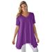 Plus Size Women's Lace Hankey Hem Tunic by Woman Within in Purple Orchid (Size L)