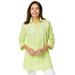 Plus Size Women's Embroidered Gauze Tunic by Woman Within in Lime Floral Embroidery (Size 3X)