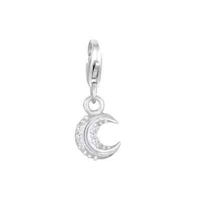 Nenalina - Halbmond Mond Zirkonia Funkelnde 925 Silber Charms & Kettenanhänger Damen